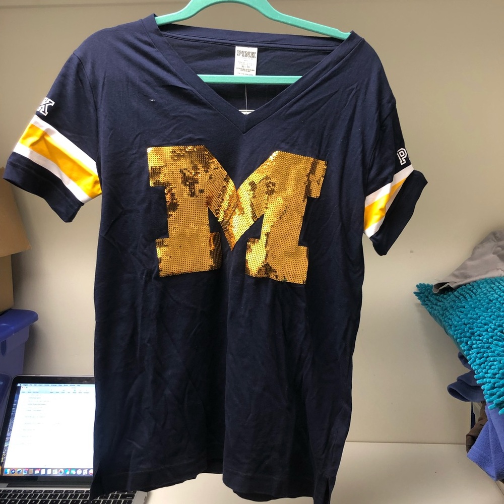 University of Michigan PINK Shirt NWT